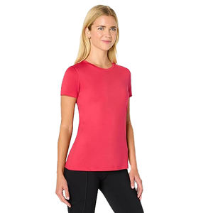 T-shirt pour femme, tissage léger, contour doux, respirant, motif fluide, structure souple, confort quotidien, mouvement fluide - Product Image 1