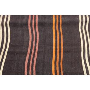 Alfombra Turca Vintage de 2.9x10.2 pies (87x312 cm), Kilim Marrón Naranja con Diseño de Plantas y Árboles - Product Image 5