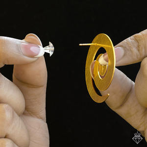 PRAO Boucles d'oreilles en spirale dorée anti-ternissement faites à la main pour femmes Bijoux de mode en vrac - Product Image 3