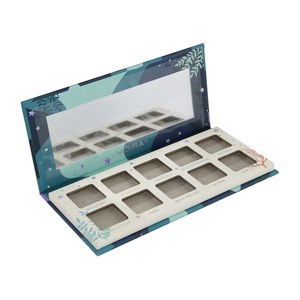Wholesale Matte Magnetic Cosmetic Empty <strong>Eyeshadow</strong> <strong>Palette</strong> with Mirror 10-Pan Rigid Paper Packaging <strong>Gold</strong> Foil EVA Foam Insert - Product Image 5