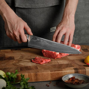 Cuchillo de Cocina Damasco con Núcleo de Acero SLD de Alto Contenido de Carbono, Hoja de Acero Inoxidable 430 y Mango de Madera - Product Image 2