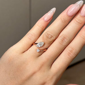 แหวนหมั้นเพชรโมอิสสีเงิน925กะรัตแบบสุดพิเศษ1.1กะรัต VVS2อินเทรนด์ - Product Image 5