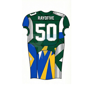 Ensemble d'uniformes de football américain, court, à séchage rapide, respirant, antibactérien, 100% polyester, vêtements de sport, plusieurs styles disponibles - Product Image 5