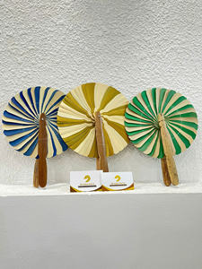 พัดใบปาล์ม งานฝีมือ ทำจากใบปาล์มแห้ง น้ำหนักเบา พกพาสะดวก ใช้ตกแต่งสวน งานแต่งงาน ผลิตในเวียดนาม - Product Image 6