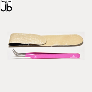 Pinzas de extensión de pestañas revestimiento de color rosa todos los paquetes personalizados disponibles pinzas de pestañas con logotipo personalizado - Product Image 1