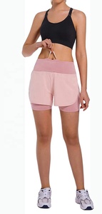 Pantalones cortos para correr 2 en 1 para mujer, 100% de algodón, transpirables, de secado rápido, cintura elástica, deportes, gimnasio, pantalones cortos de Yoga para mujer - Product Image 6