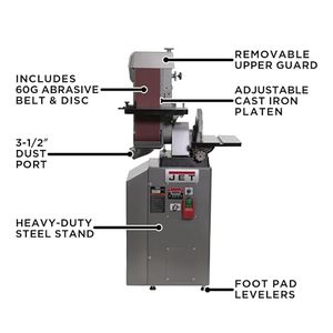 Machine à poncer à bande et à disque de 6 po x 48 po, 2 CV, 230 V, monophasée, pour finition de surface - Product Image 2