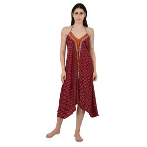 Vestido Maxi Halter Floral Hecho a Mano Estilo Boho Vintage en Tela de Chifón - Product Image 1