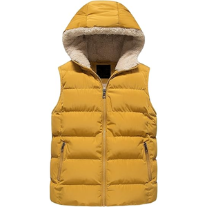 Chaquetas de chaleco sin mangas informales de calidad superior con cuello levantado Chaquetas de calentador de cuerpo de invierno hinchadas - Product Image 1