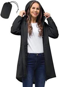 Veste de pluie légère à fermeture éclair au design unique et confortable Coupe-vent imperméable à blocs de couleurs pour femmes - Product Image 5
