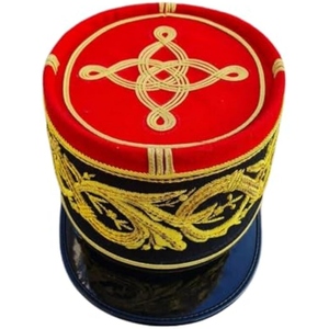 Casquette de cérémonie de style militaire européen classique, casquette de kepi française de qualité supérieure avec broderie à la main et passement doré - Product Image 3