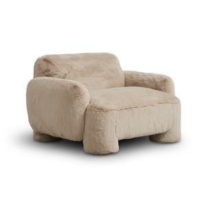 Poltrona Lounge in Pelliccia Fatta a Mano HEC, Modello Comfort Mingh, Poltrona da Salotto per Casa e Appartamento - Product Image 2