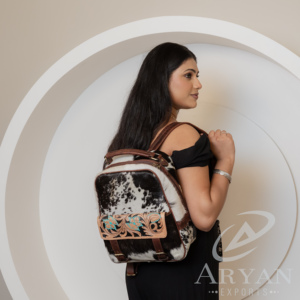 Nouveau sac à dos en cuir véritable usiné à la main pour femmes sac à dos à fleurs Turquoise occidentale sac à dos en cuir véritable de haute qualité - Product Image 2