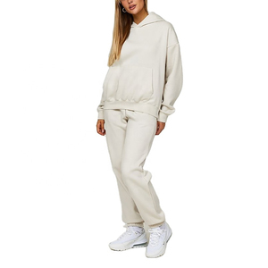 Chándal personalizable con capucha para mujer 2025 algodón polar de secado rápido transpirable logotipo personalizado pantalones de chándal de dos piezas 100% - Product Image 1