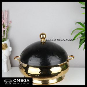 Cazuela de diseño de nácar más vendida, cazuela de Metal de madera de alta calidad y cazuela de acero inoxidable, olla caliente - Product Image 3