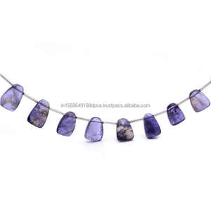 Meilleures perles d'iolite naturelle de qualité supérieure lisse forme fantaisie brin de pierres précieuses bleues 6x8-9x11mm 30 carat pour bijoux faits à la main de haute qualité - Product Image 4