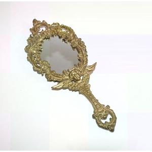 Top Quality Metal Brass Material Hand Mirror Marvelous Design Home Decorative Hand Mirror Perfect Choice For Daily Makeup - Product Image 2