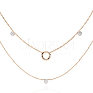 Collier personnalisé en argent sterling 925 brillant à double couche Collier tendance de mariage style Leb Grown Diamonds Personnalisable à la mode - Product Image 3