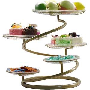 Vente en gros de présentoir à gâteau en métal, présentoir à gâteau de créateur de qualité supérieure, forme personnalisée, présentoir à gâteau en métal de luxe, nouveauté - Product Image 6