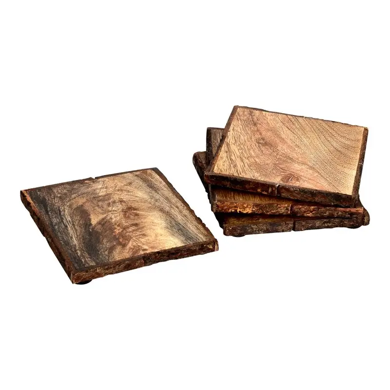 Unique looking Marble Wooden Non Stick Natural Stone Tea Cup Coaster wholesale wood tea coaster for home hotel and restaurant