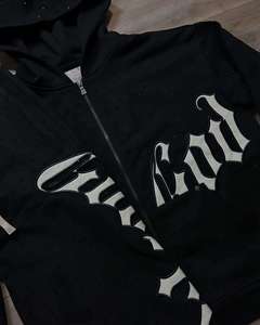 ชุดกีฬาฮิปฮอปคุณภาพสูง Champion gears ชุดเซ็ต 2 ชิ้น เสื้อฮู้ดมีซิปปักตัวอักษร และกางเกงขายาว - Product Image 2