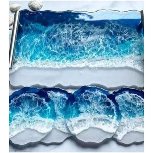 Plateau en résine haut de gamme, robuste, pour servir des collations, des thés, des cafés, comme support de bougies, pour l'artisanat et la présentation de bijoux - Product Image 1