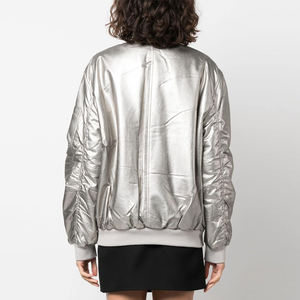 Veste universitaire en satin pour femme, haute qualité, vente en gros d'usine, logo personnalisé, style streetwear, techniques d'impression - Product Image 2