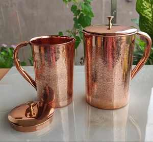 Jarra de Cobre Clásica, Ecológica, de Lujo, con Tapa y Asa Elegantes, para Fines Ayurvédicos, Almacenamiento de Agua Potable, Purificación Natural - Product Image 5