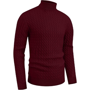 สเวตเตอร์ถักลำลองสำหรับผู้ชายเสื้อสเวตเตอร์ผ้าโพลีเอสเตอร์ระบายอากาศสีพื้น - Product Image 1