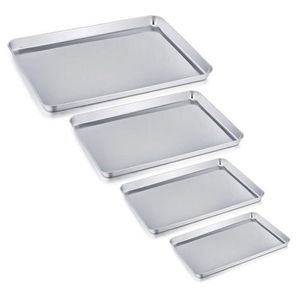 Ensemble de 4 nouveaux plateaux de service en métal aluminium au design fait main de qualité supérieure avec un design et une qualité extra optimales à des tarifs très bas - Product Image 1