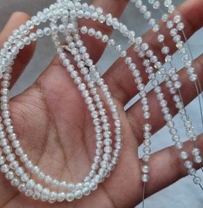 Perles de pierre de Moissanite blanche de qualité AAA de 4mm, bijoux personnalisés à facettes d'excellente coupe pour colliers - Product Image 4