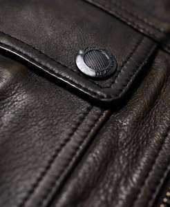 Veste en cuir ajustée pour homme, col montant, style streetwear, cuir PU noir, haute qualité, mode britannique - Product Image 5