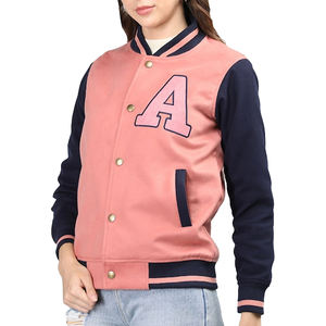 <b>Factory</b> Manufacturer Custom Logo Embroidered Letterman Jackets for Women Plus Size Breathable Baseball Jackets - Product Image 1