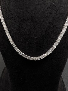 Collar de tenis con diamantes redondos de 20.00 quilates DEF VS cultivados en laboratorio en oro de 14 quilates para fiesta de compromiso - Product Image 2