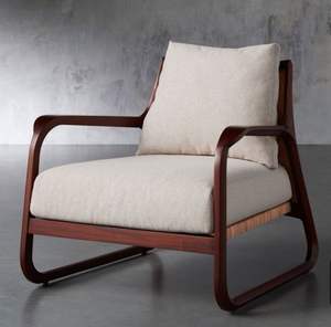 Fauteuil lounge en rotin du milieu du siècle, description : - Product Image 3