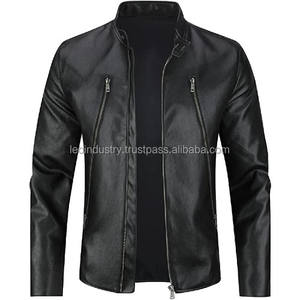 Chaqueta Bomber personalizada de cuero auténtico para hombre, chaqueta de cuero negro para motocicleta, gran oferta - Product Image 5