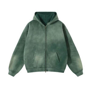 OEM Streetwear Heavy 420GMS Vintage Hombres Oversized Acid Wash Sun Faded Heavyweight Boxy Fit Hoodie - Product Image 3