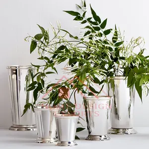 Mini Tisch dekorative Blumen Julep Vasen für Tisch dekoration Beste Qualität Metall Glasform Blumenvasen für Wohnzimmer