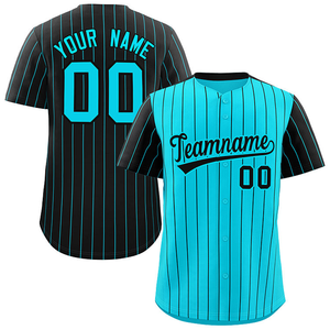 Camiseta de béisbol personalizada, uniforme de equipo con rayas azules y naranjas, número de nombre personalizado - Product Image 3