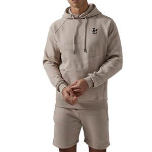 Men's Wholesale Sportswear Sets Breathable Long <b>Sleeve</b> <b>Hoodie</b> & 100% Cotton <b>Shorts</b> for Winter - Product Image 1