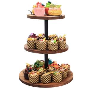 Wood <b>3</b>-<b>Tier</b> round Wooden <b>Cake</b> <b>Stand</b> Top Selling Detachable Professional and Romantic Handmade New Arrival - Product Image 3