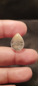 คริสตัลควอตซ์ธรรมชาติขายส่ง ควอตซ์รูไทล์สีทองทรงลูกแพร์ คริสตัลคาโบชอง งานฝีมือ ทำแหวนเครื่องประดับ DIY - Product Image 4