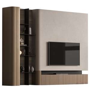 KEJIA Open <strong>Shelving</strong> Entertainment Center for Modern Living Rooms Minimalist Floating <strong>TV</strong> <strong>Wall</strong> Unit with Dark Wood Grain - Product Image 2