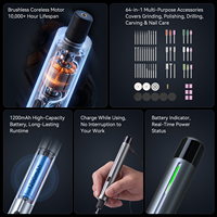 Kit d'outils rotatif sans fil B2B 5V avec brosse, 60 accessoires, vitesse variable 12000-25000 tr/min, pour gravure et sculpture DIY