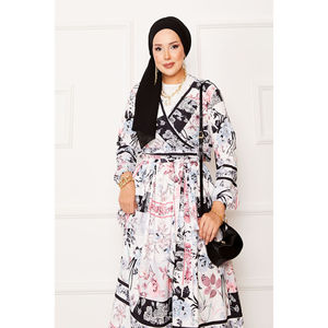 Ensemble décontracté 2 pièces en modal et mousseline pour femme avec jupe à nouer sur le côté, noir, pour le printemps/été - Product Image 2