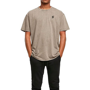 Camiseta con Lavado Ácido para Hombre, Alta Calidad, Transpirable, al por Mayor, Hombros Caídos, Secado Rápido, 100% Algodón - Product Image 4