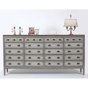 Armoire en bois d'acajou de taille personnalisée n ° 8301 Design classique vintage avec de nombreux tiroirs pliables pour le rangement du salon et de la chambre à coucher - Product Image 1