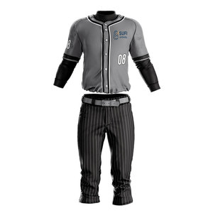 Uniforme de Béisbol Transpirable de Poliéster Elegante para Hombres Adultos con Pantalones y Número Personalizables en Múltiples Colores - Product Image 1