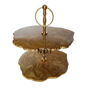 Luxurious Looking Iron Metal 2 Tier Cup <b>Cake</b> <b>Server</b> Stand In White Powder Coated Finishing For Royal Receptions Usage Items - Product Image 3