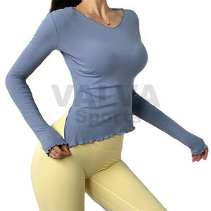 เสื้อยืดออกกำลังกายระบายอากาศได้ดีสำหรับผู้หญิงเสื้อออกกำลังกายขนาดใหญ่พิเศษตัดด้านหลังสำหรับโยคะ - Product Image 1